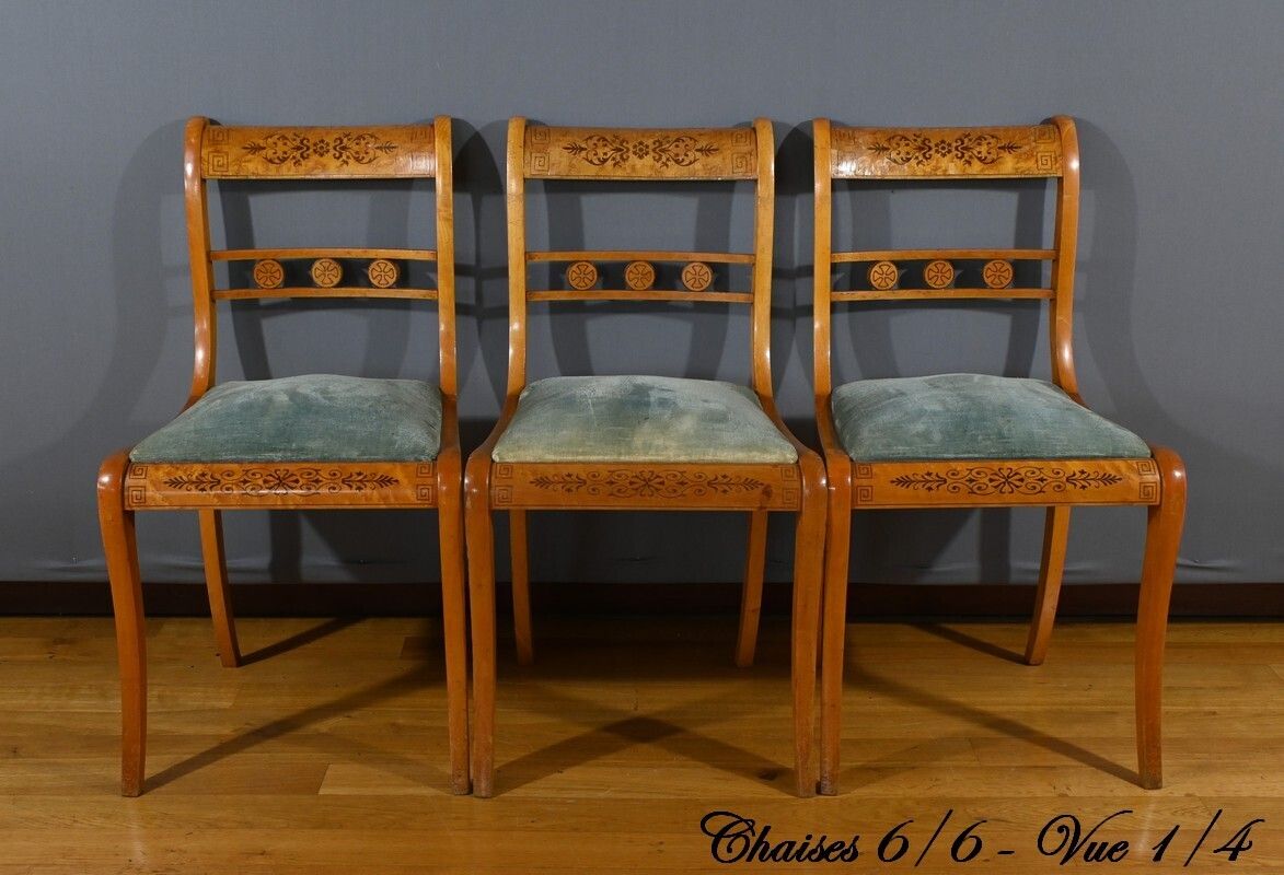 Charles X Style Speckled Maple Chairs – Mid 20th Century photo 2530.0