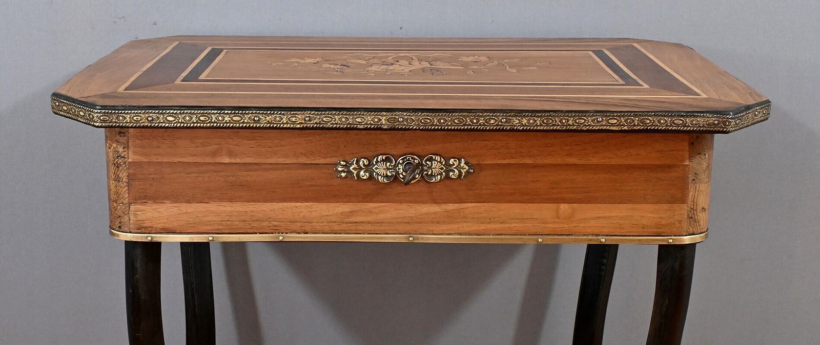 Work Table In Marquetry, Napoleon III Style   End Xixth photo vintage