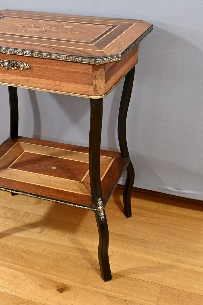 Furniture Work Table In Marquetry, Napoleon III Style   End Xixth photo