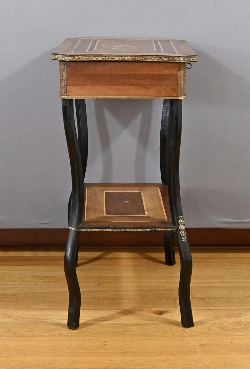 photo vinterior Work Table In Marquetry, Napoleon III Style   End Xixth