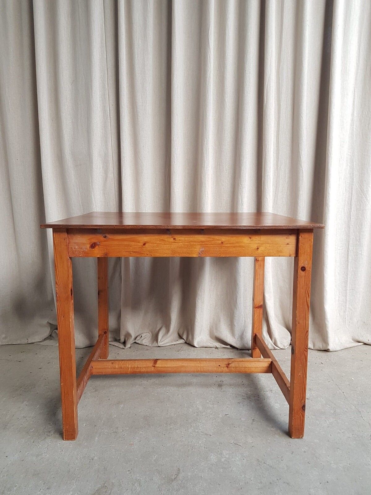 Vtg Late Mid Century Dining Table Desk Bench Rustic Scandi Retro R725 photo vinterior