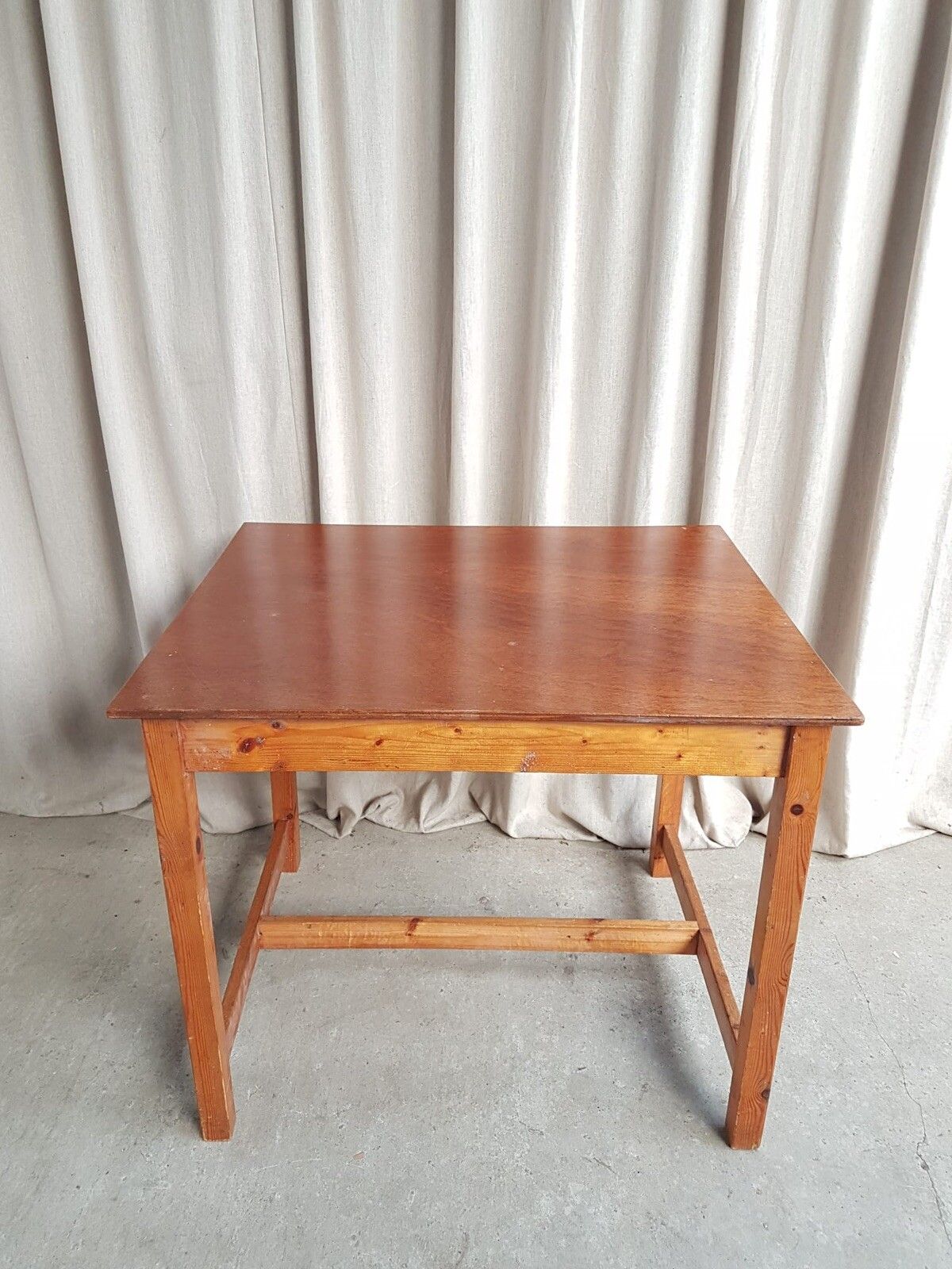 Vtg Late Mid Century Dining Table Desk Bench Rustic Scandi Retro R725 photo buy