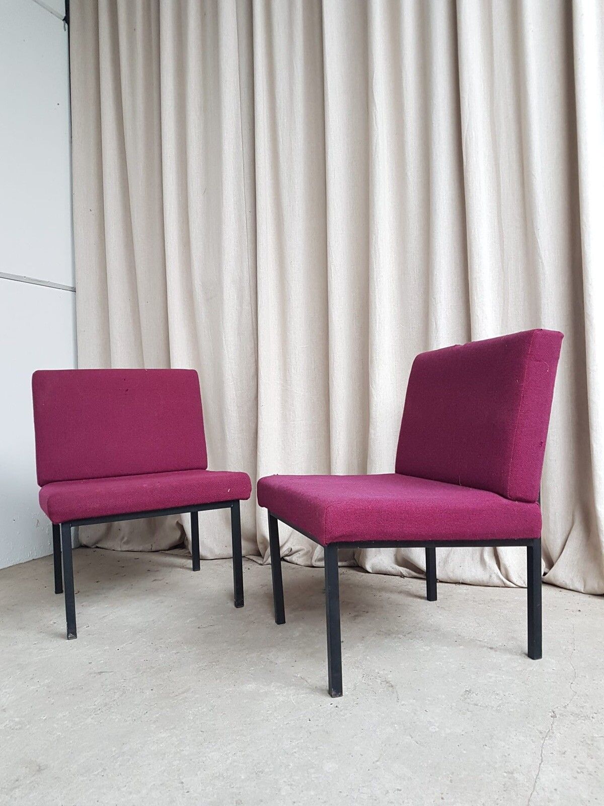 Vtg Late Mid Century Pair Set Of 2 Modernist Studio Chairs Scandi Retro R726 photo furniture