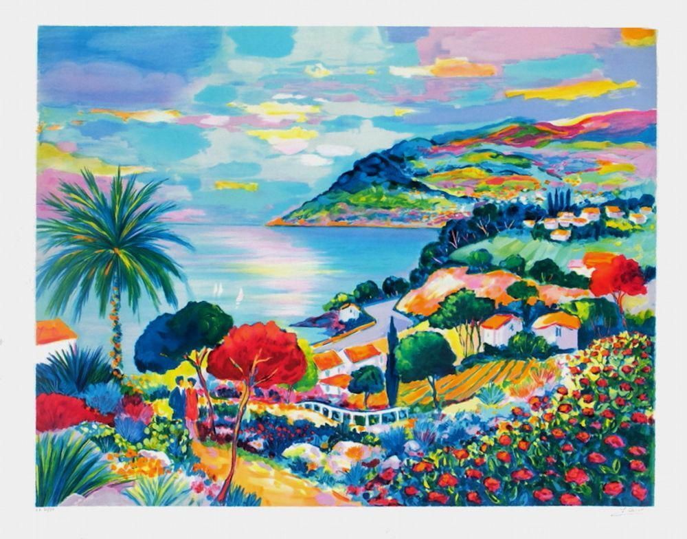 1994 Jean Claude Picot French Riviera Lithograph photo furniture