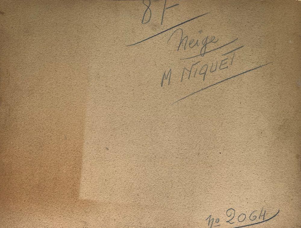 1935 Marcel Niquet Bord De Seine Sous La Neige Oil On Board photo furniture