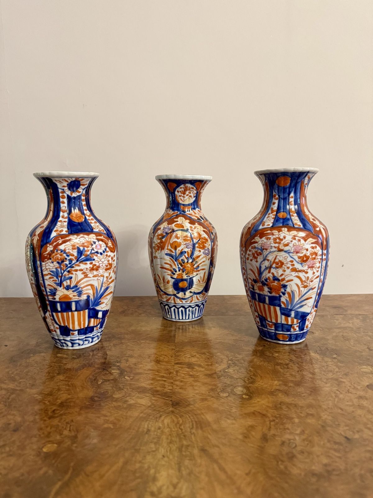 Collection Of Three Antique Japanese Imari Vases photo furniture