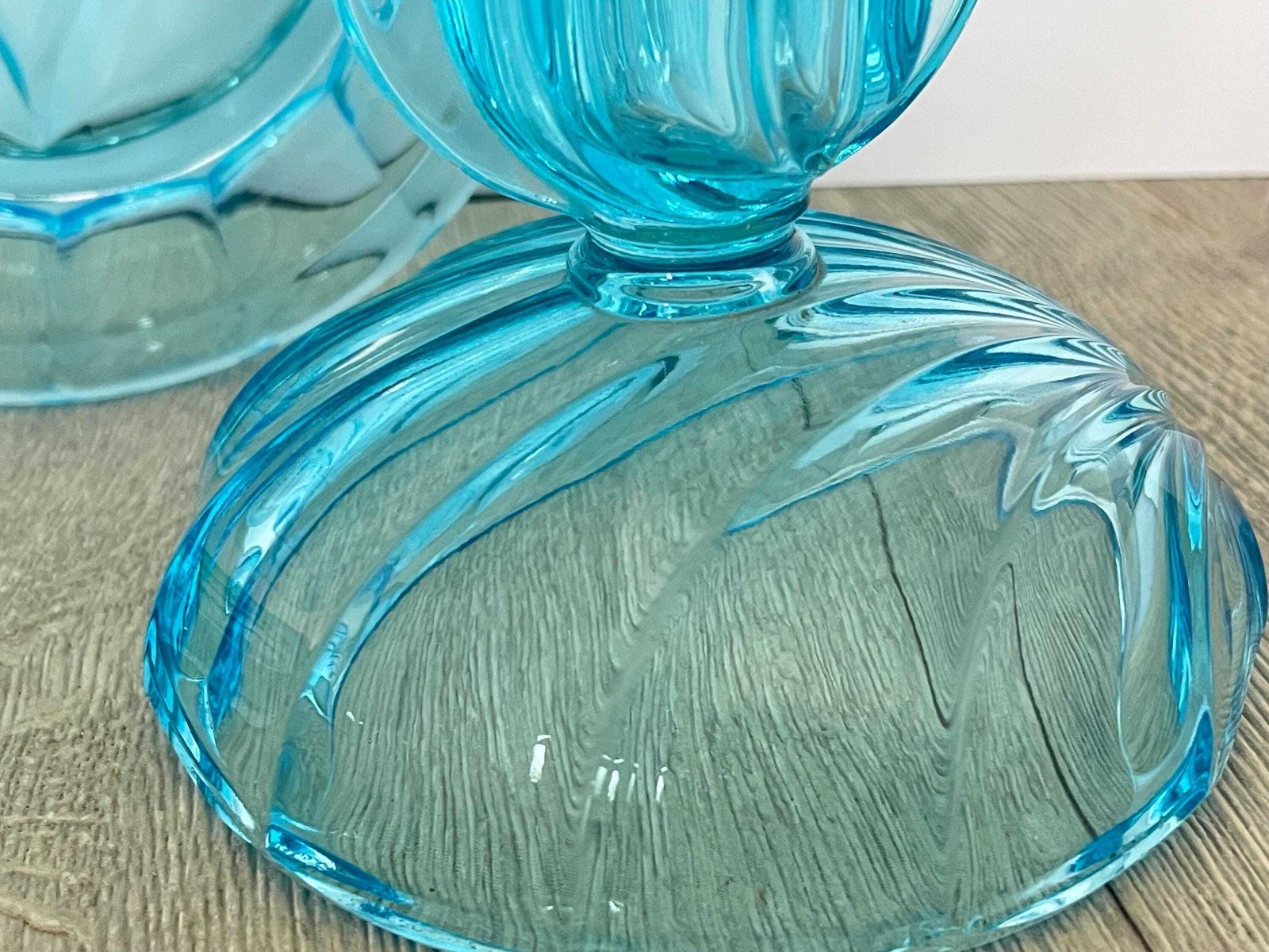 Josep Inwald Blue Glass Dressing Table Set   Tray And Candlesticks No. 11915 photo Home Decor