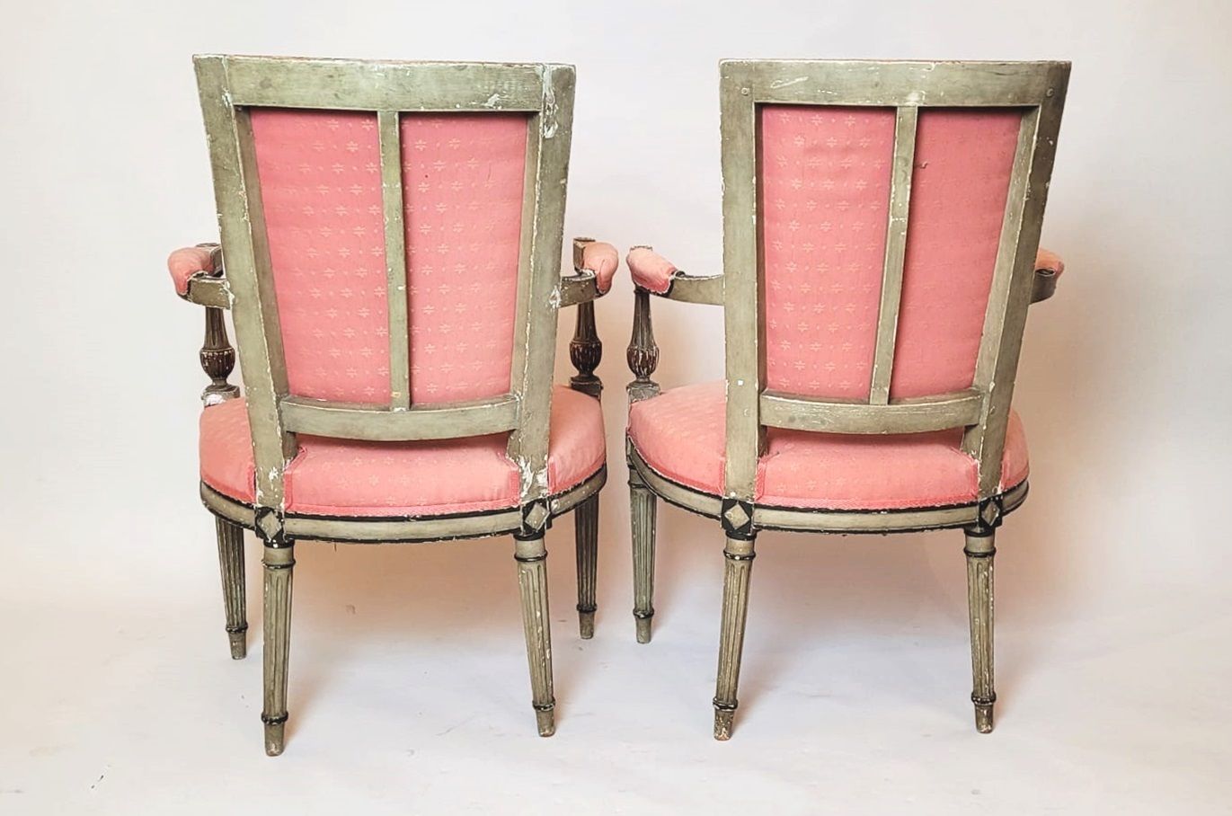 Pair Of Directorial Armchairs   Patina In Green Tones photo for sale