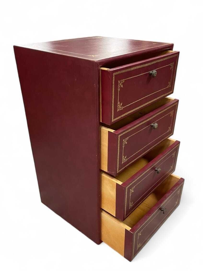 Small Storage Unit Covered In Shingle Leather, Circa 1970 photo Furniture