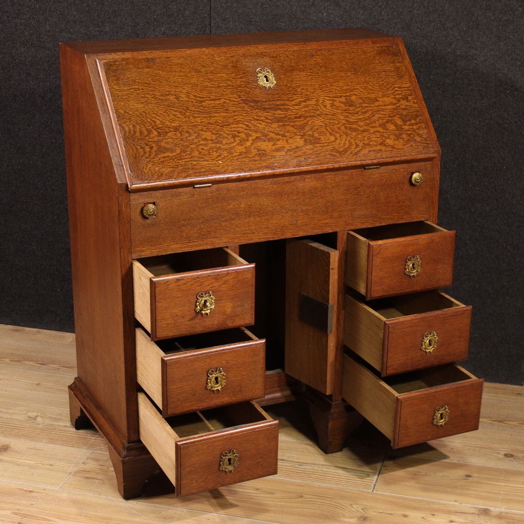 20th Century Dutch Oak Bureau photo vintage