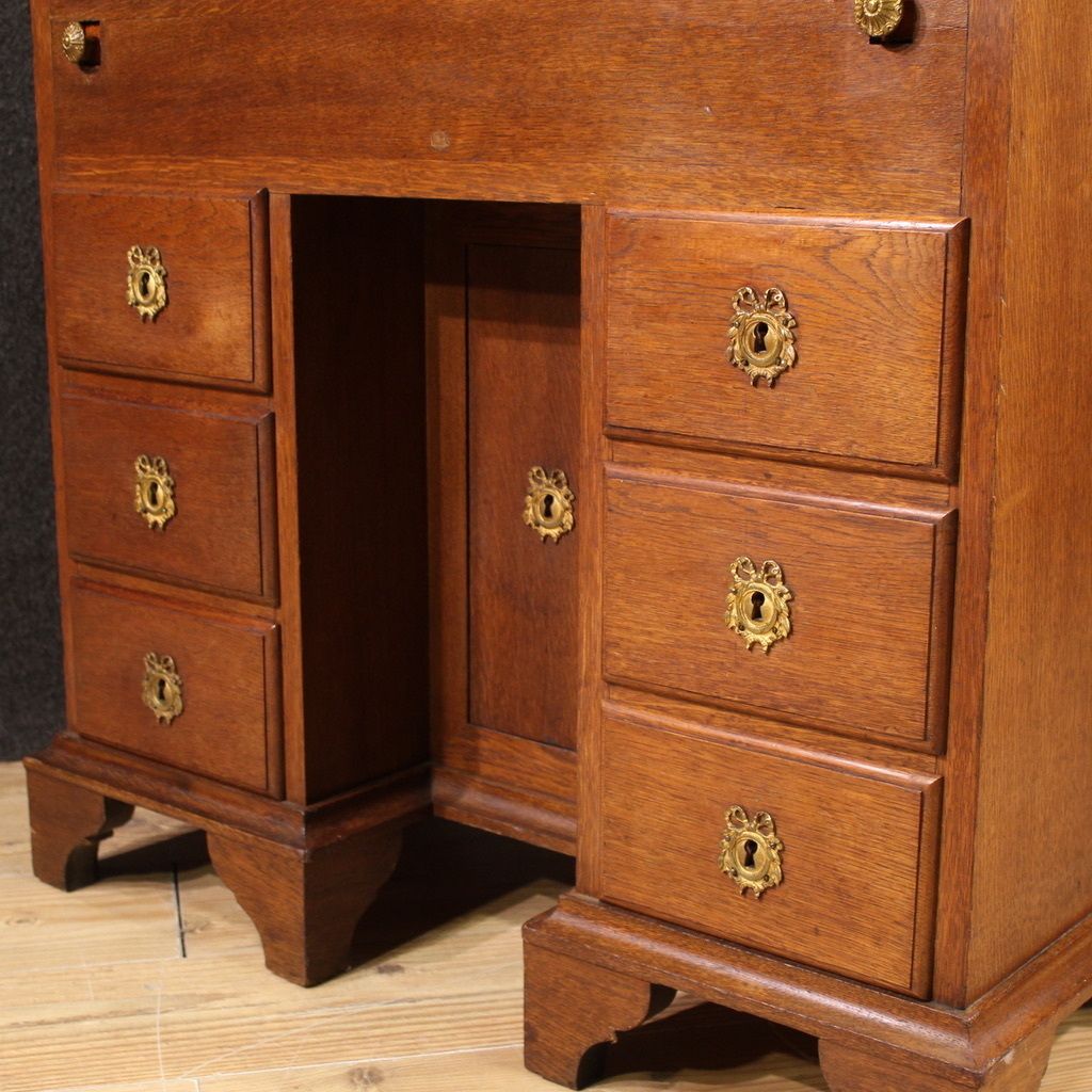Furniture 20th Century Dutch Oak Bureau photo