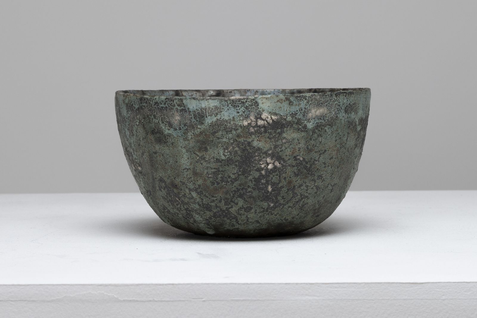 Paul Philp Green Bowl   Stoneware Sculptural Vessel photo 1400.0