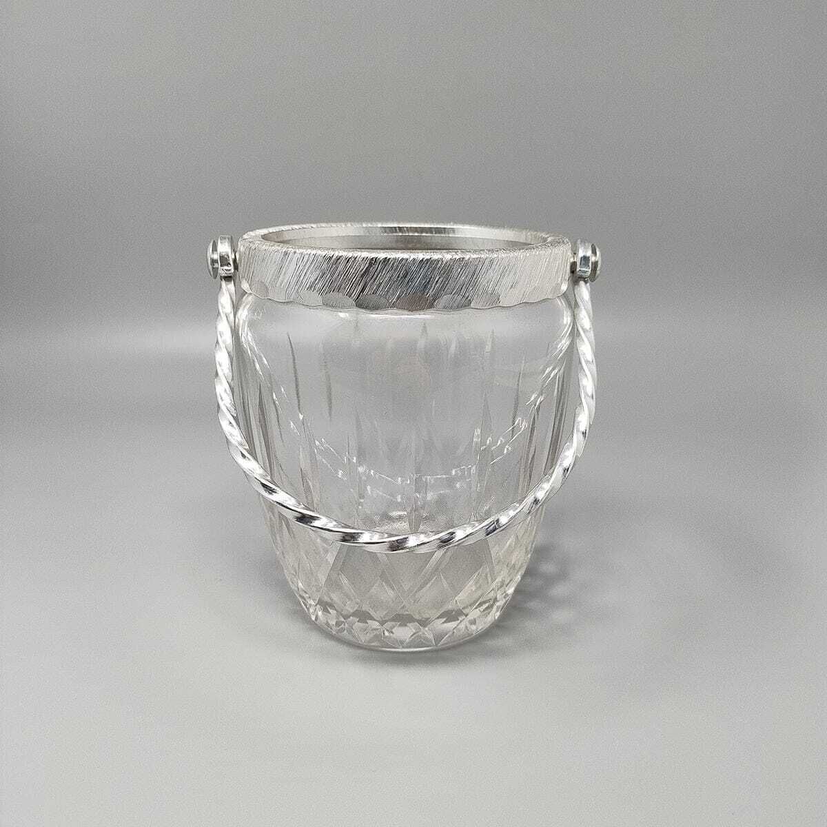 1960s Gorgeous Cut Crystal Cocktail Shaker With Ice Bucket By Arir. Made In Italy. photo vintage