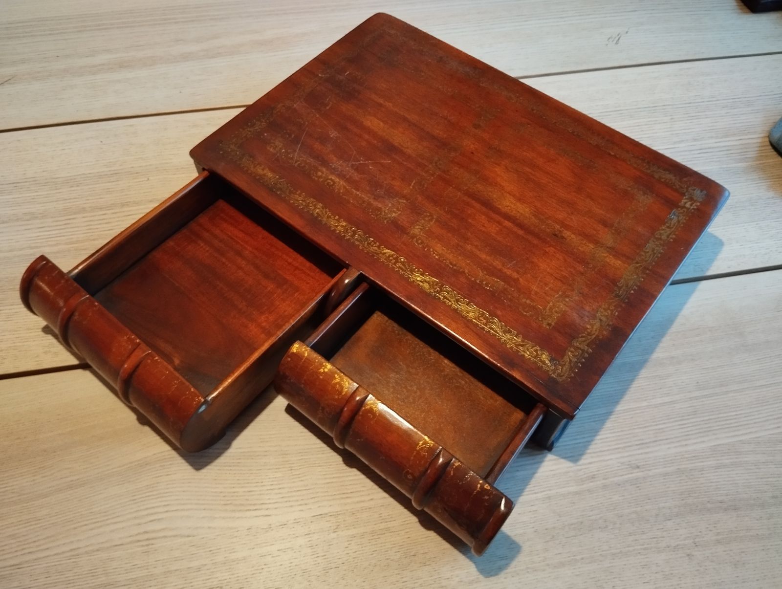 Mahogany Faux Book With Draws  "The Quiver 1882" By Maitland Smith photo vintage