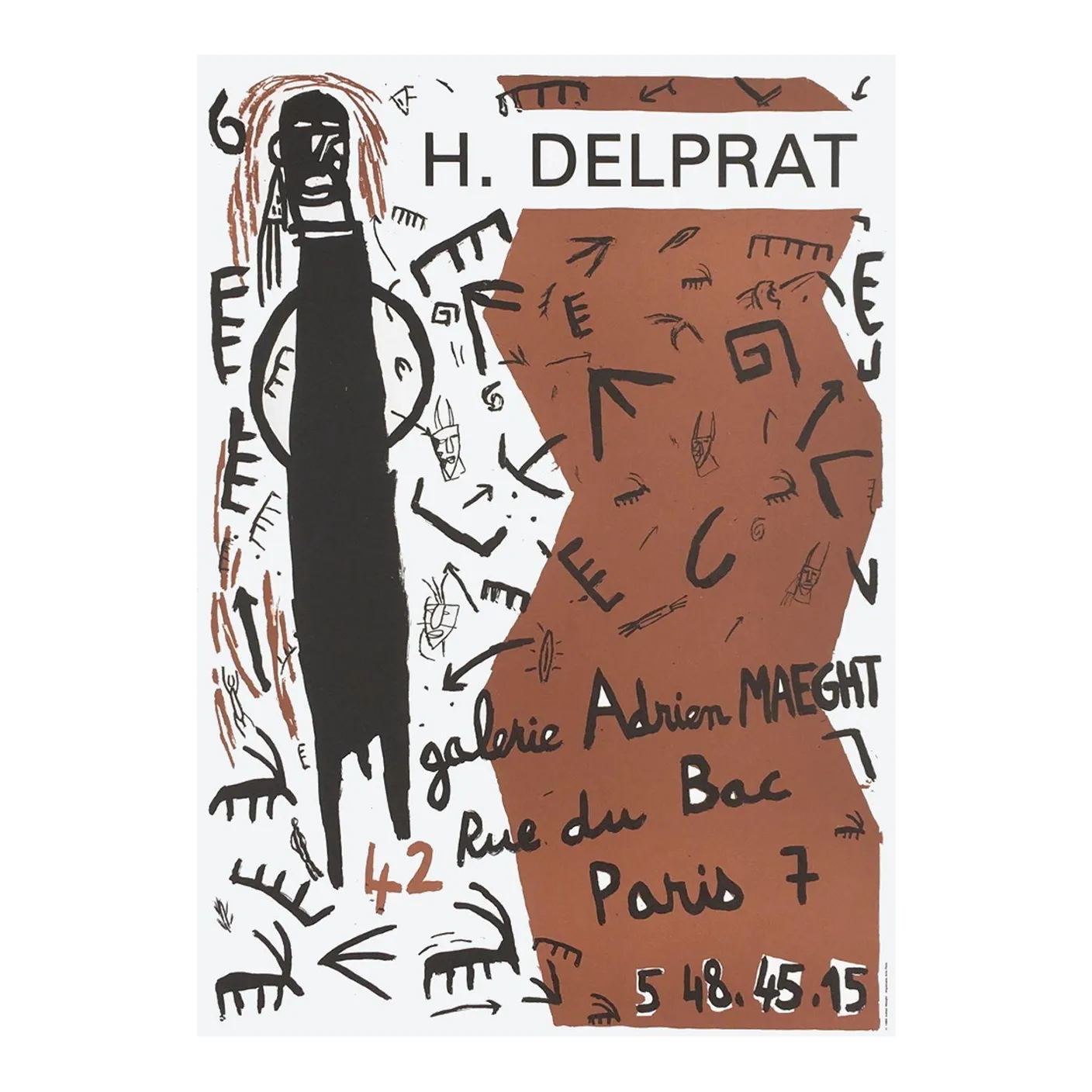 1987 Hélène Delprat Maeght Gallery Exhibition Lithograph Poster