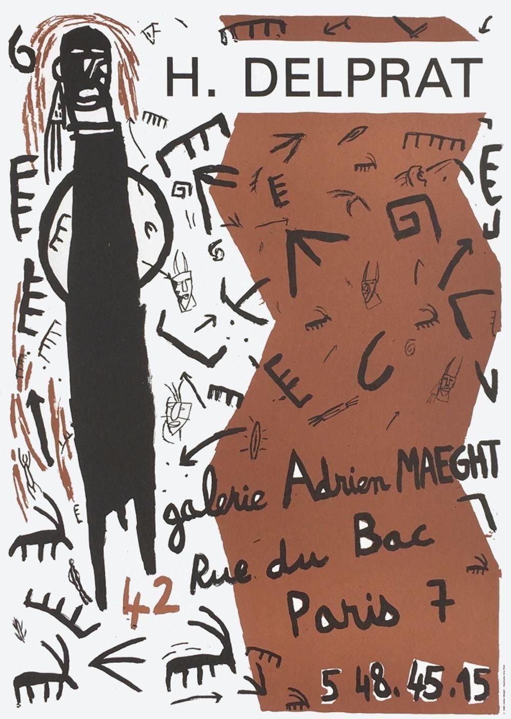 1987 Hélène Delprat Maeght Gallery Exhibition Lithograph Poster photo furniture