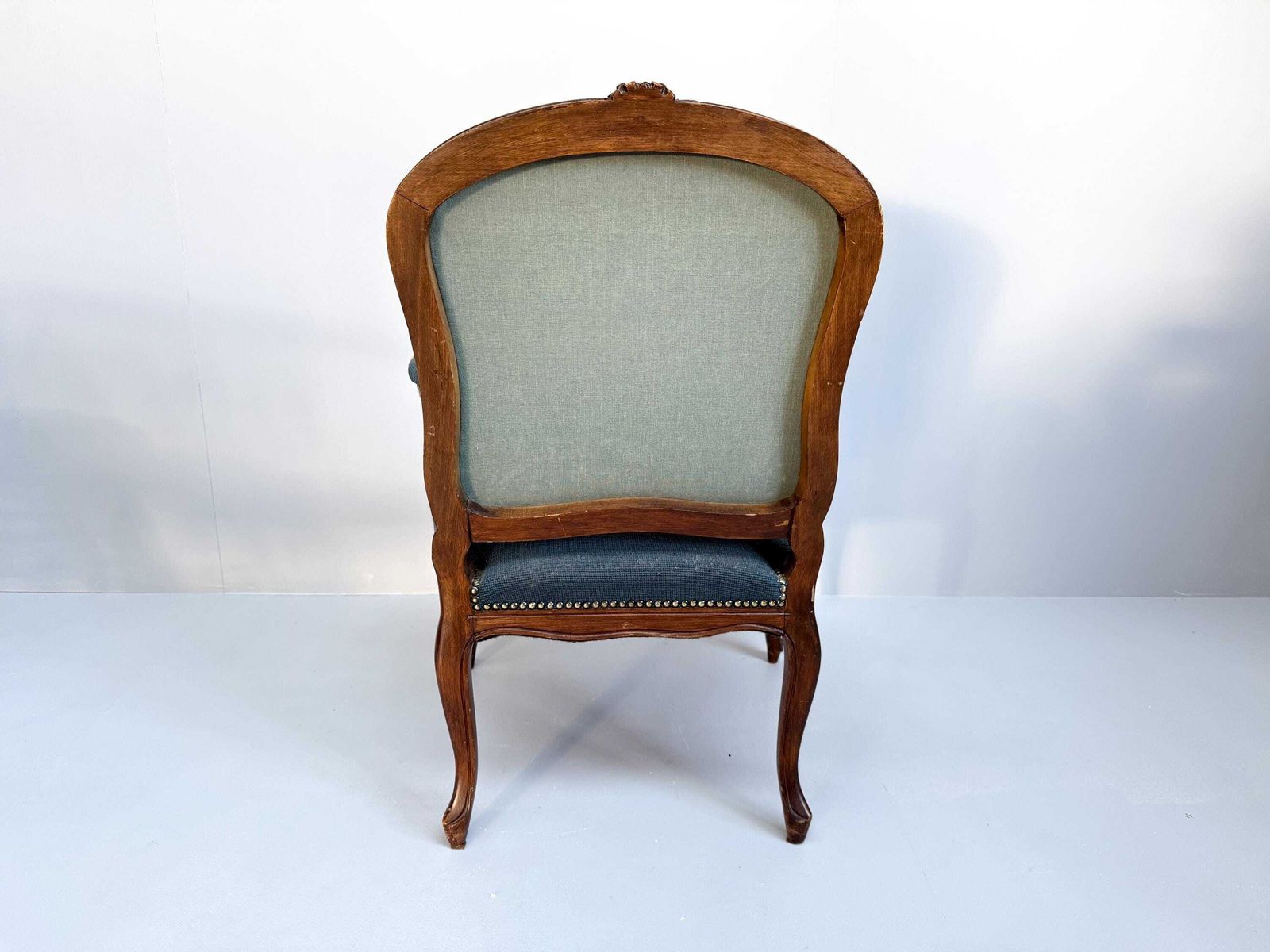 photo for sale Vintage Louis XV Style Carved Walnut Chair With Needlepoint Upholstery