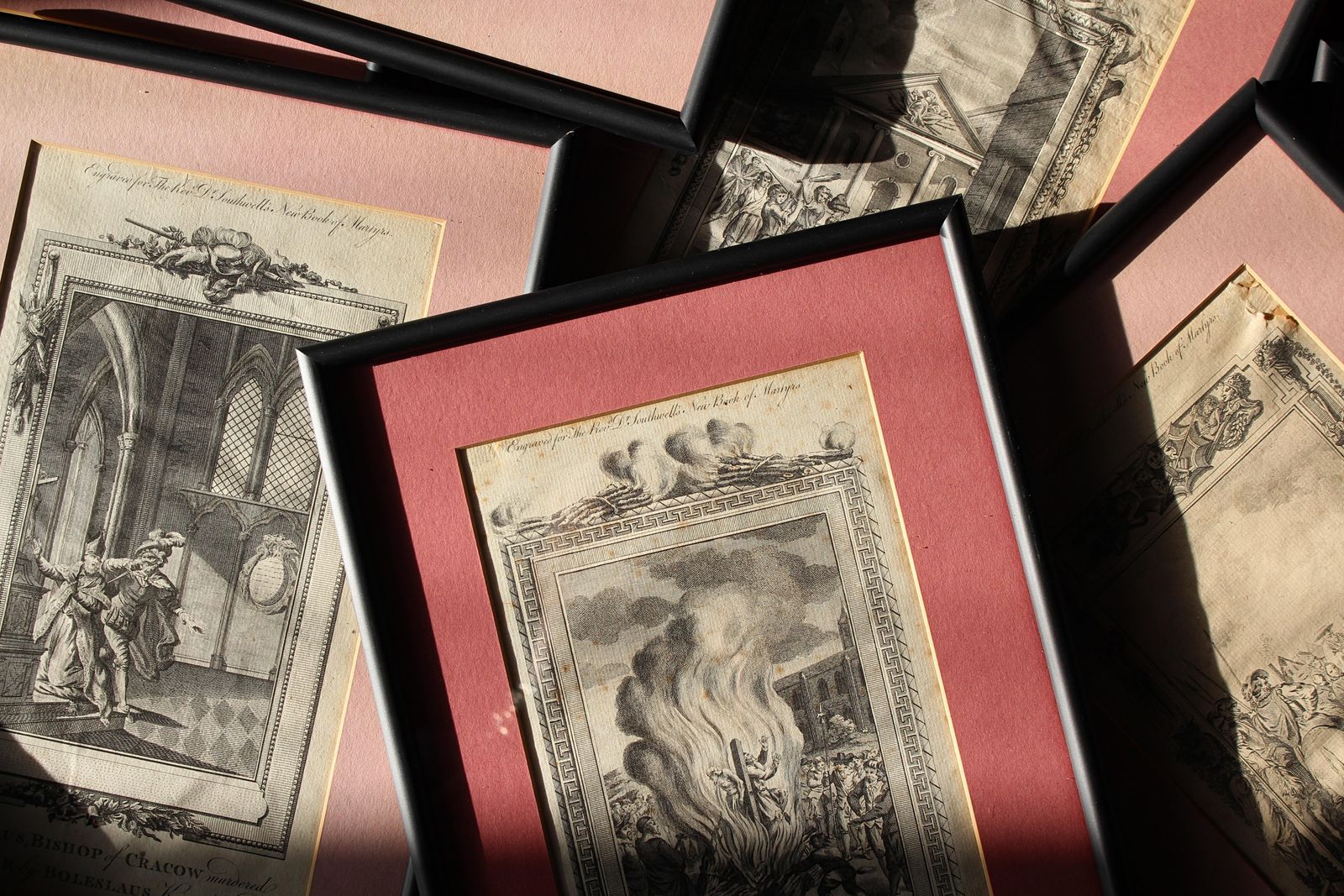 photo furniture 19th Century Framed Engravings From The New Book Of Martyrs By Henry Southwell