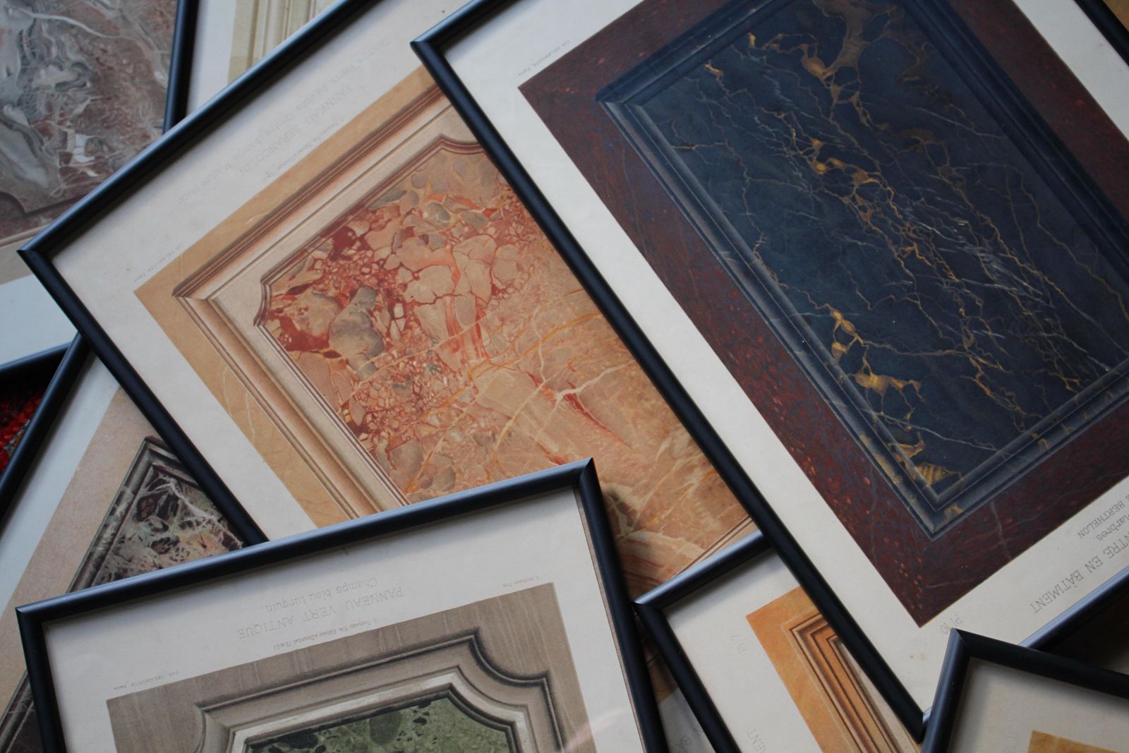 25 Chromolithograph Plates "New Models Of Wood & Marble" By Eugène Berthelon photo Art