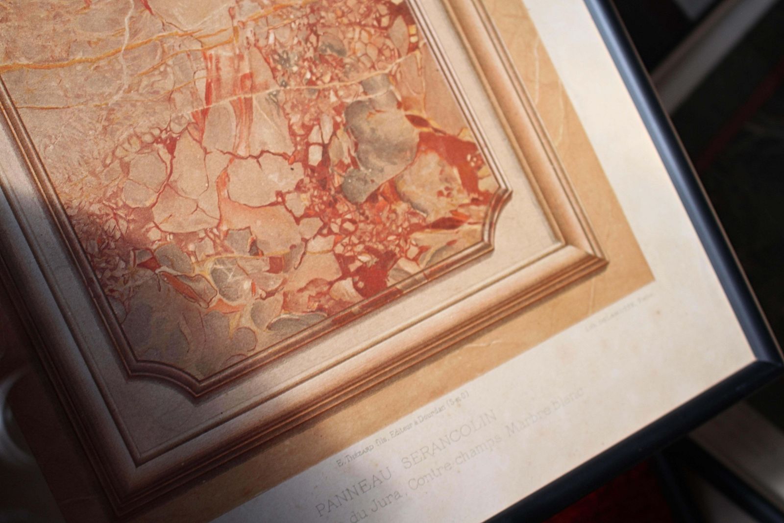 photo vinterior 25 Chromolithograph Plates "New Models Of Wood & Marble" By Eugène Berthelon