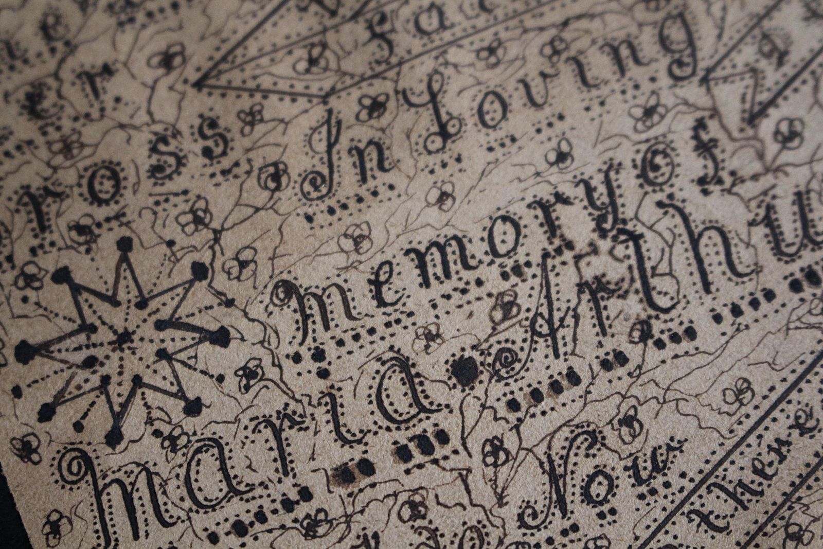 Late 19th C Memento Mori Calligraphy In Memory Of Maria Arthur Manchip Died 1899 photo for sale