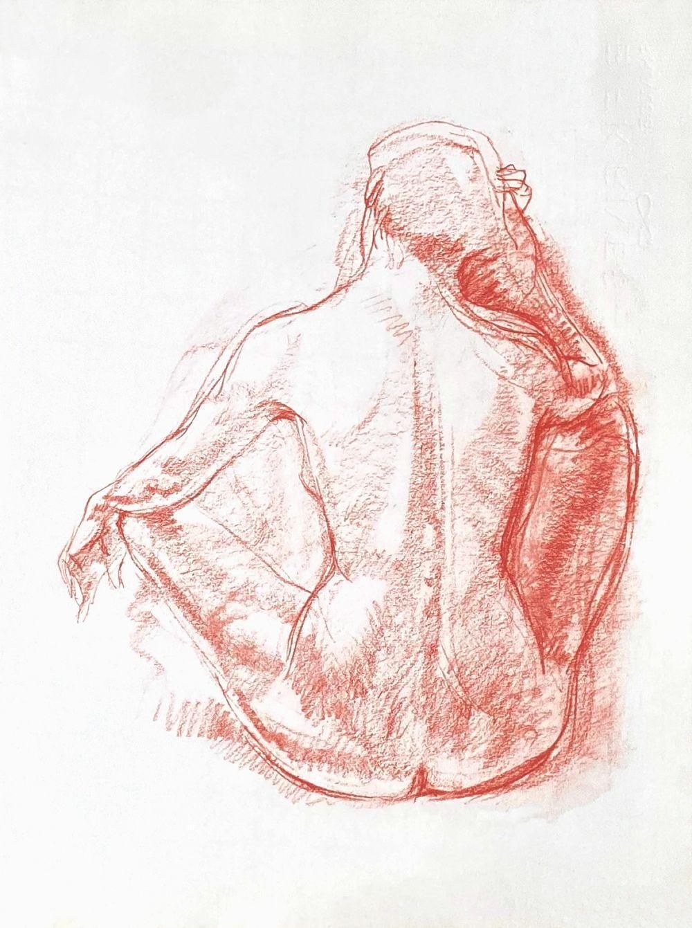 1989 François Cacheux Nude From Behind Screenprint photo furniture