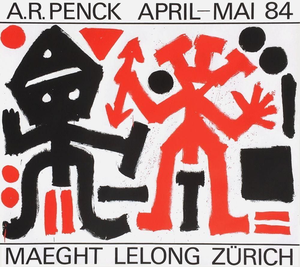 1984 A. R. Penck Maeght Lelong Zürich Exhibition Poster photo for sale