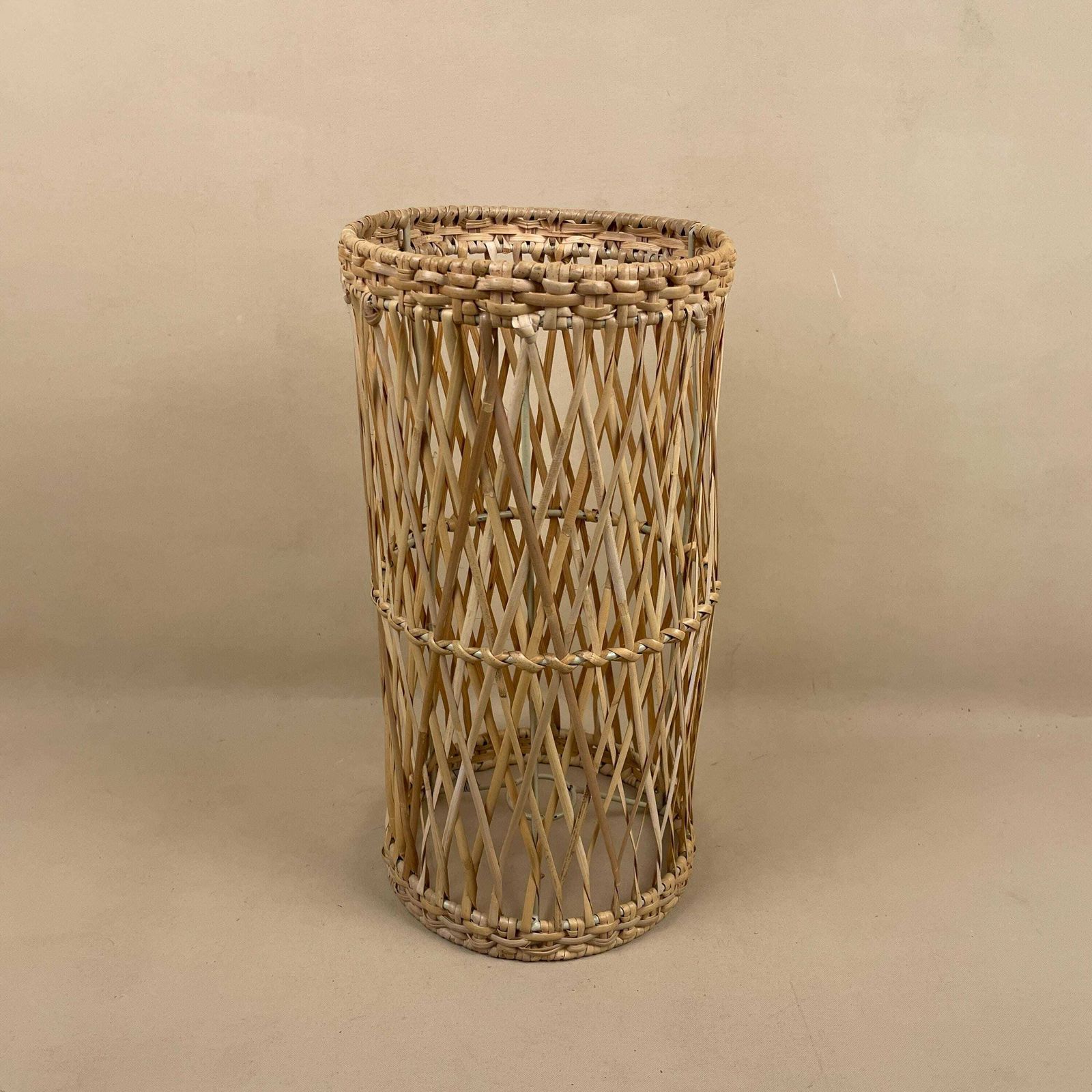 Vintage Bamboo Ceiling Light Shade Lampshade Cylinder Wicker Woven Retro