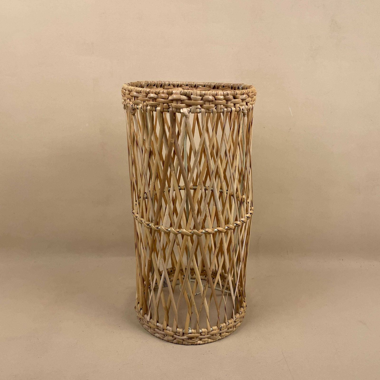 Vintage Bamboo Ceiling Light Shade Lampshade Cylinder Wicker Woven Retro photo furniture