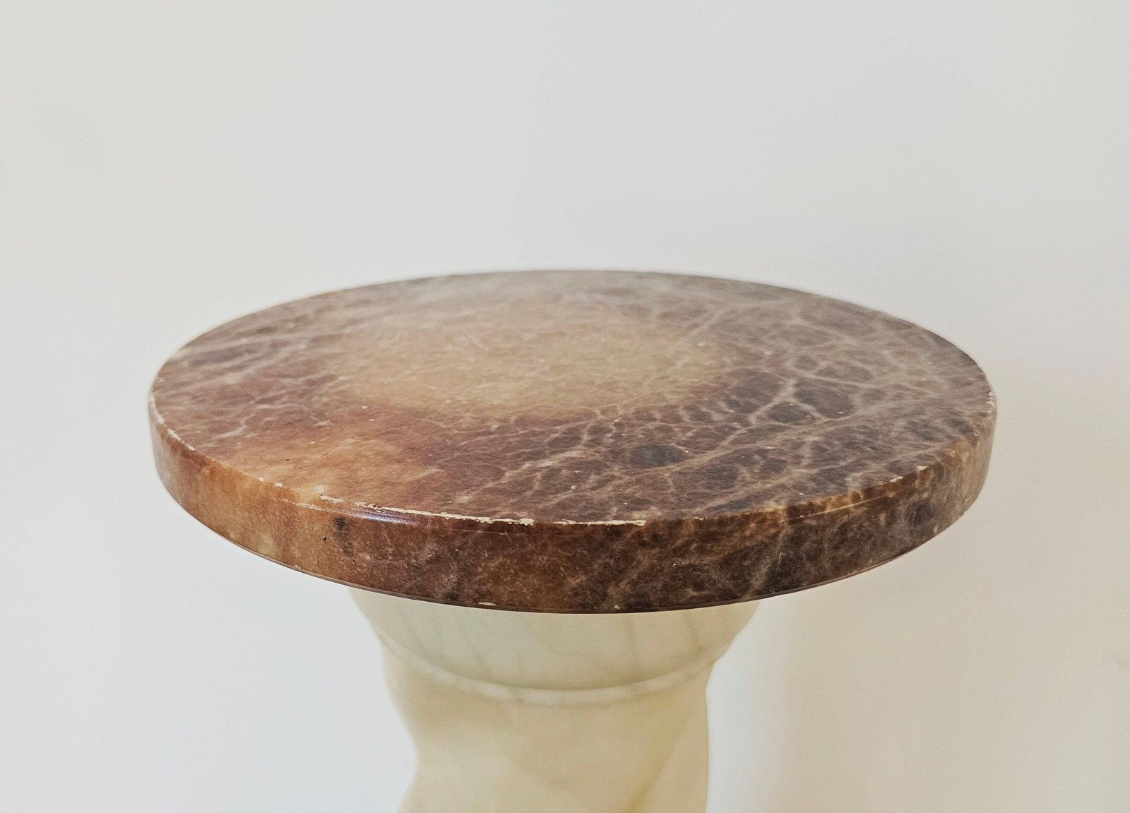 Pair Of Alabaster And Marble Twisted Column Shaped Floor Lamps // Made In France In 1950s photo Lighting