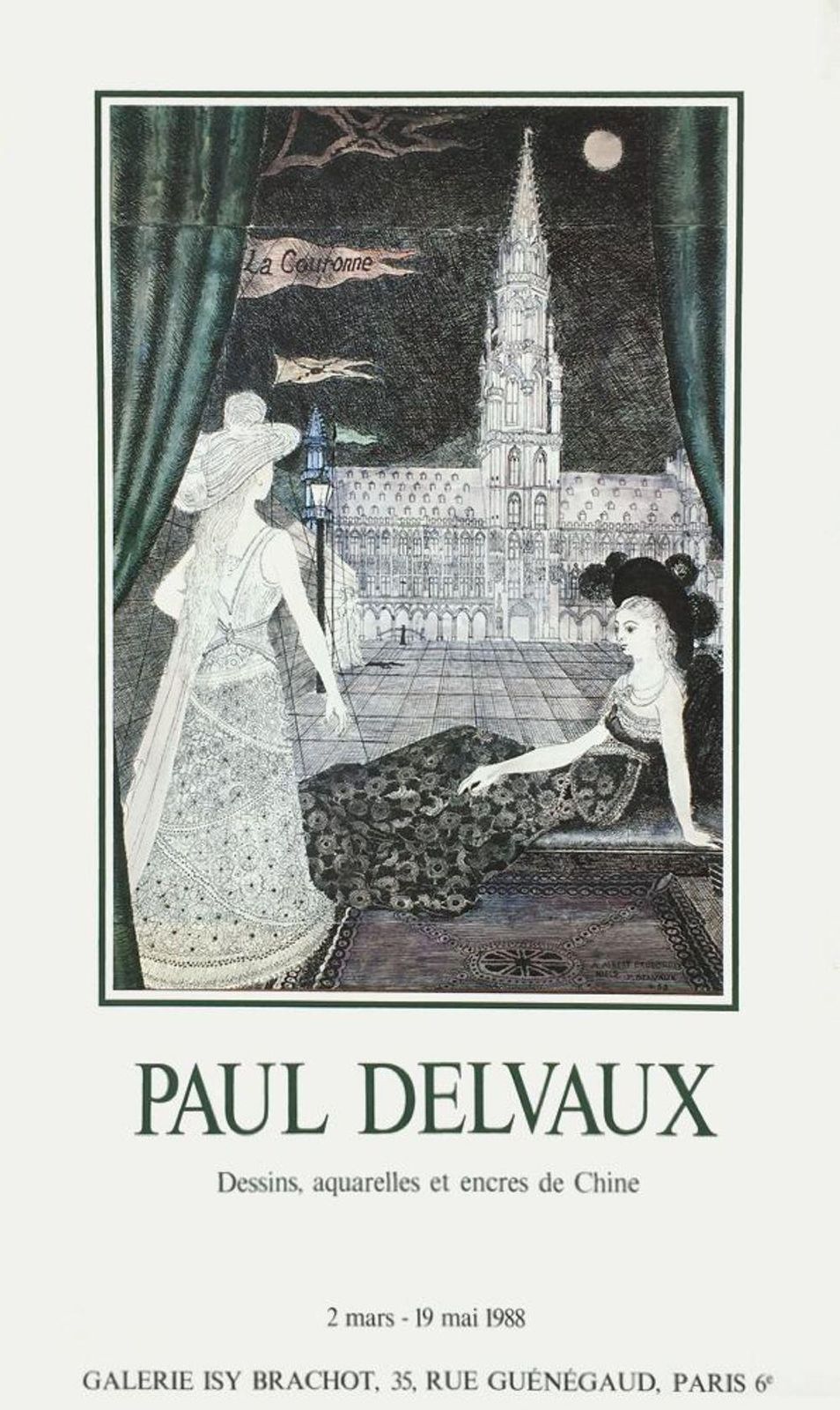 1988 Paul Delvaux Isy Brachot Gallery Poster photo for sale
