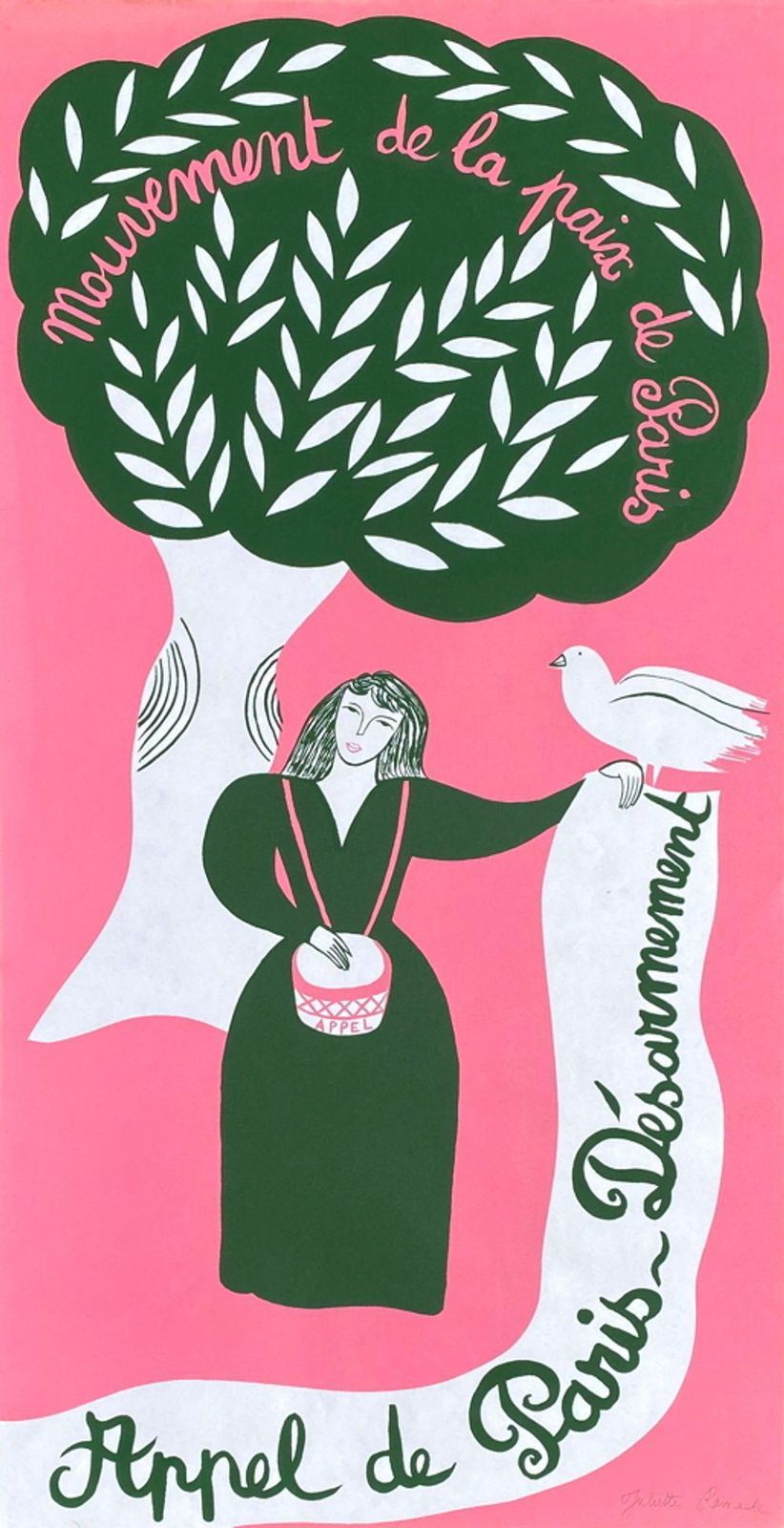 1980s Movement For Peace Political Screen Print Poster