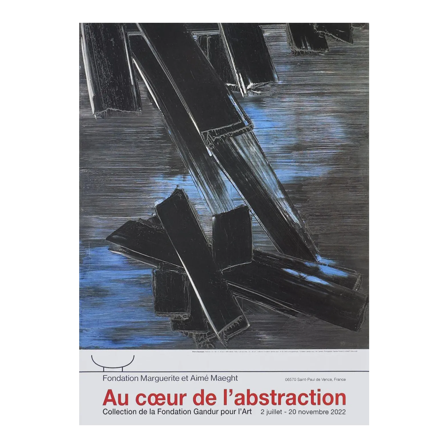 2022 Pierre Soulages Fondation Maeght Exhibition Poster
