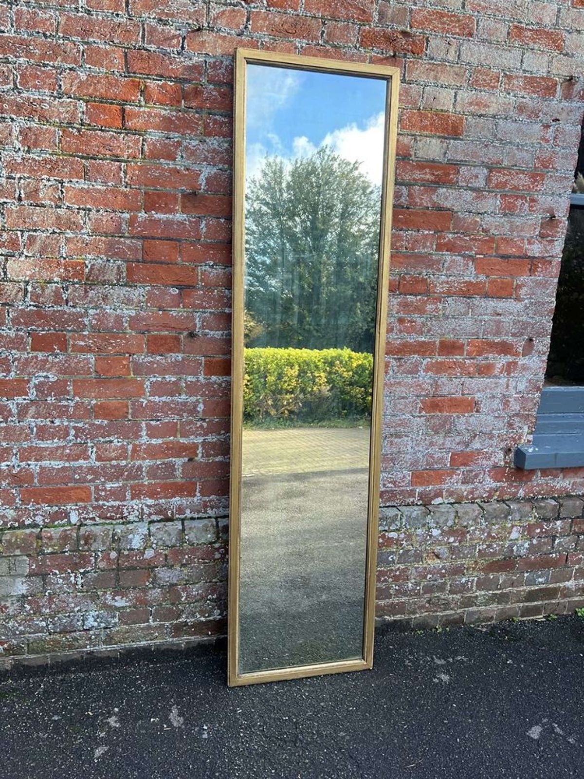 A Delightful Large Antique French 19th C Gilt Bistro Mirror.