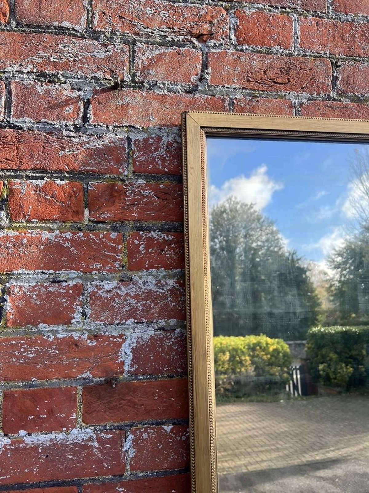 A Delightful Large Antique French 19th C Gilt Bistro Mirror. photo furniture