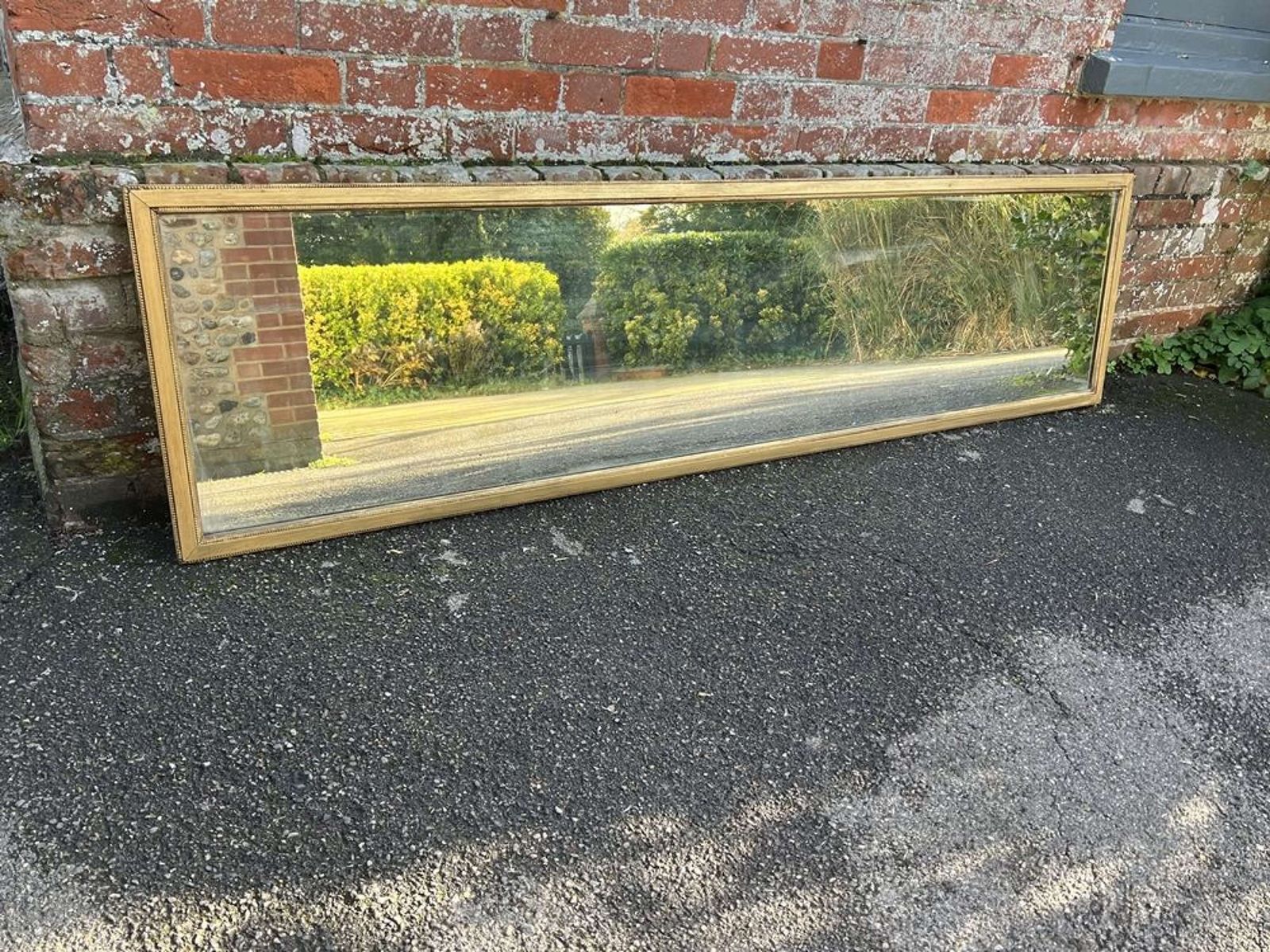 A Delightful Large Antique French 19th C Gilt Bistro Mirror. photo vinterior