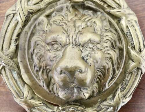 Heavy Gothic Lion’s Mask Brass Door Knocker photo buy