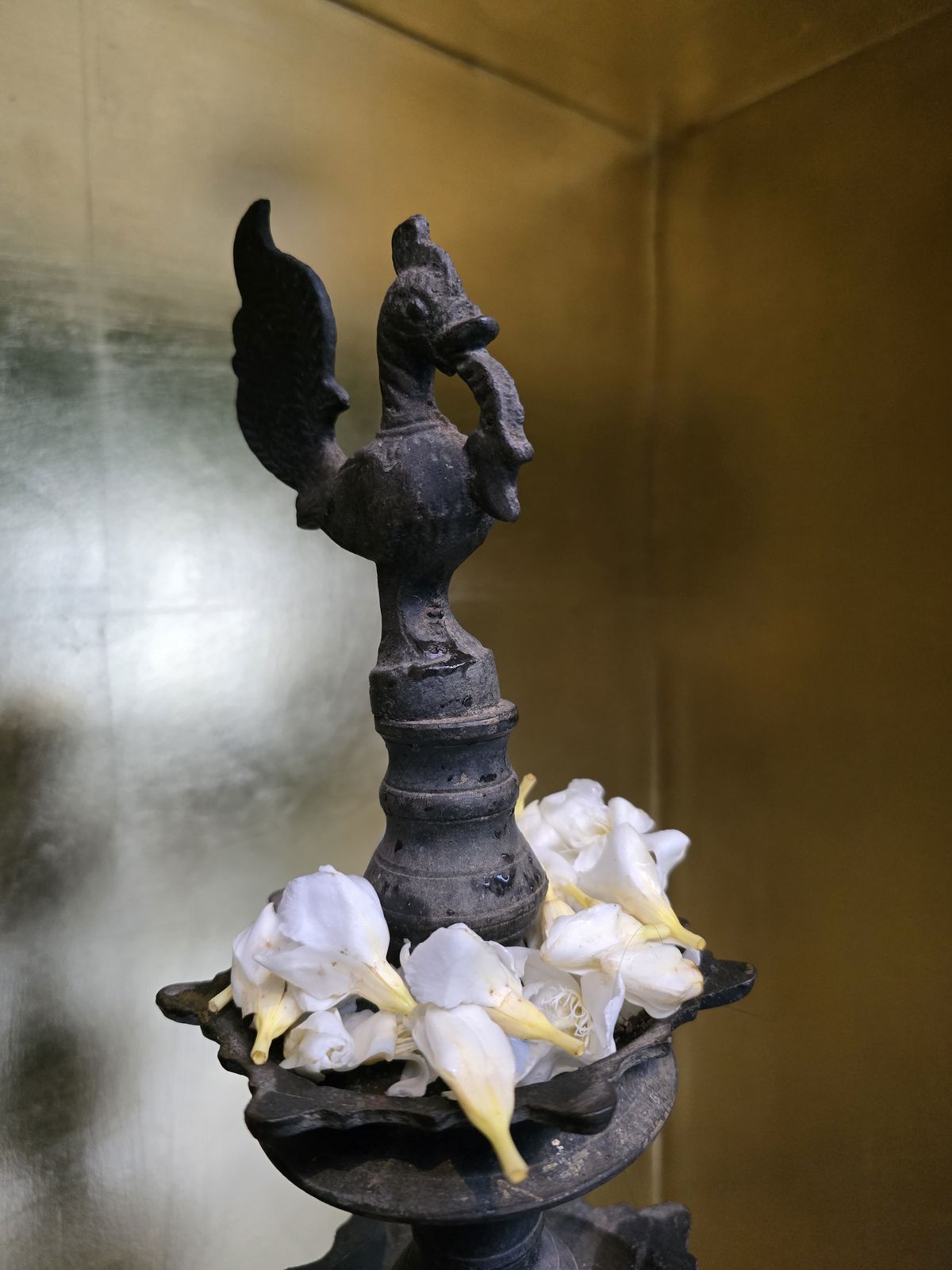 Antique Indian Handcrafted Metal Peacock Oil Lamp With Tortoise Base 19th Century photo furniture