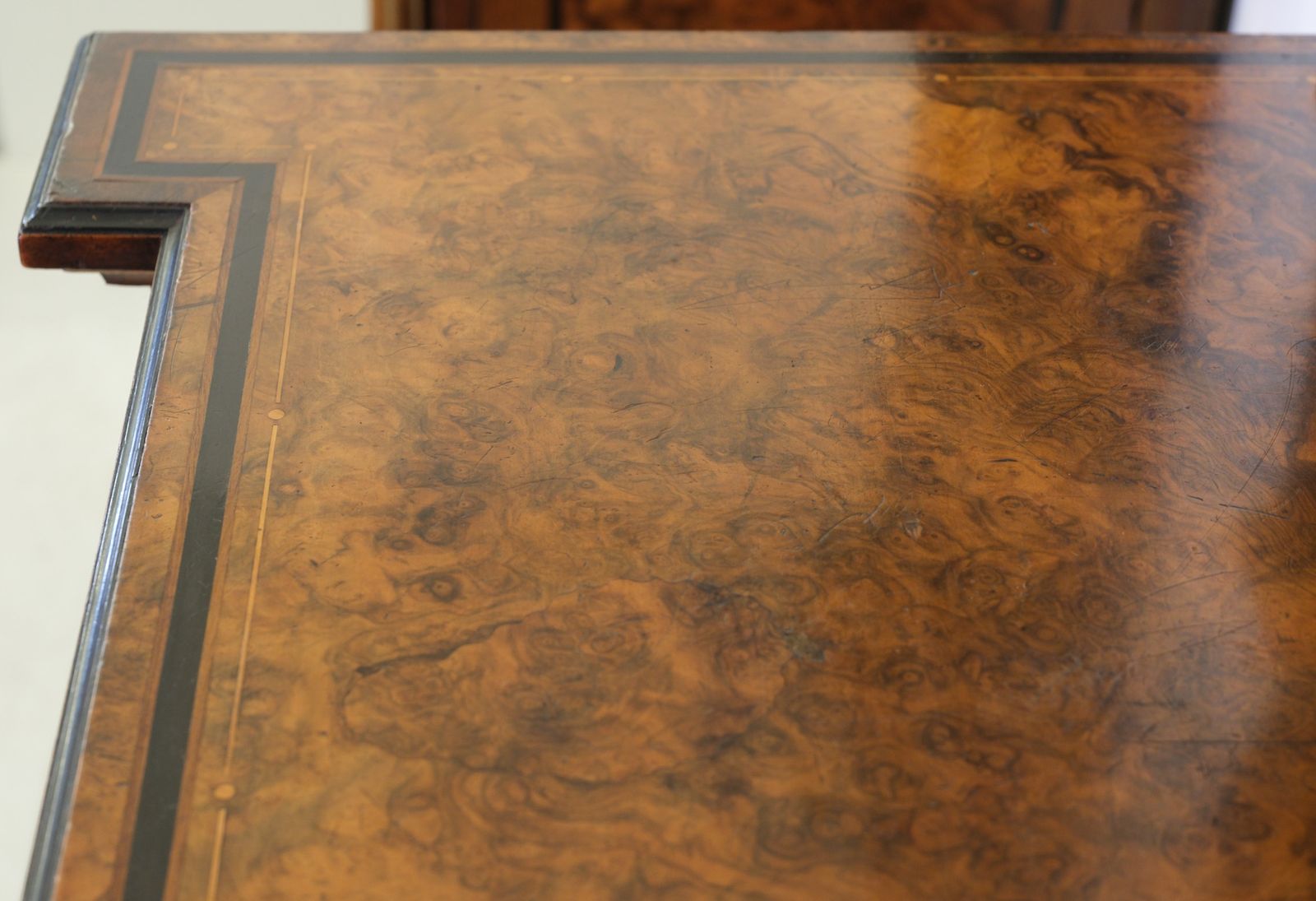 Furniture Pair Of Gillows Burr Walnut, Amboyna & Parcel Gilt Cabinets With Mirrors photo