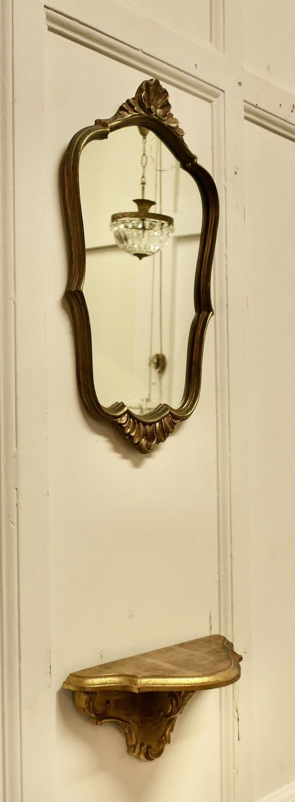 Decorative Console Mirror With Shelf Under