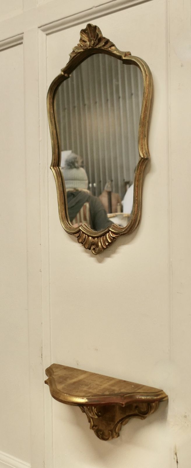Decorative Console Mirror With Shelf Under photo for sale