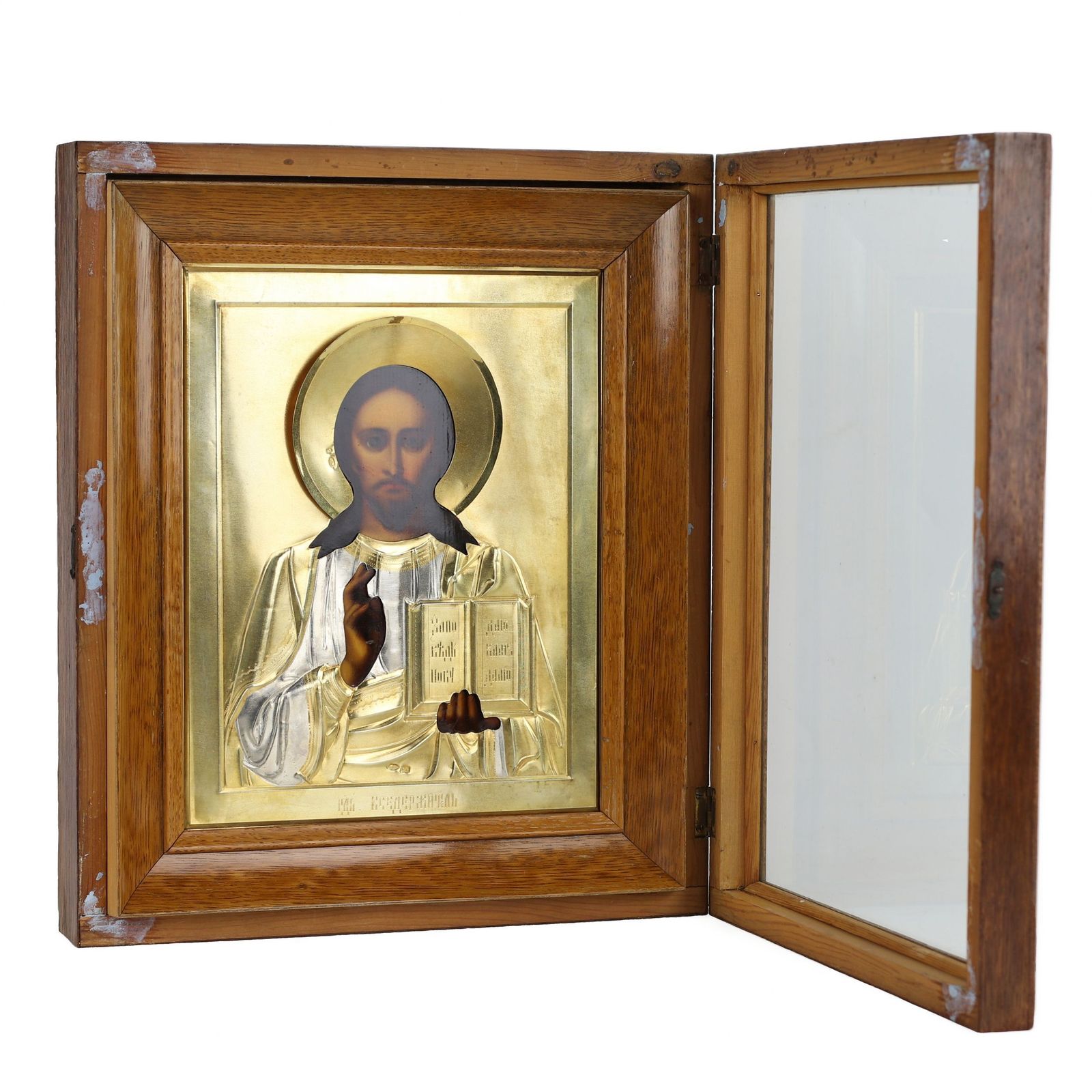 photo for sale A Wedding Pair Of Icons In Silver Frames In The Art Nouveau Style. Moscow, Early 20th Century