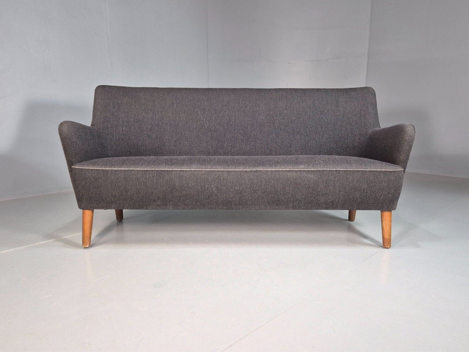 Vintage Danish 2 Seat Sofa Dark Grey Mid Century Modern Retro 1950s Eb8318 Mnor photo for sale
