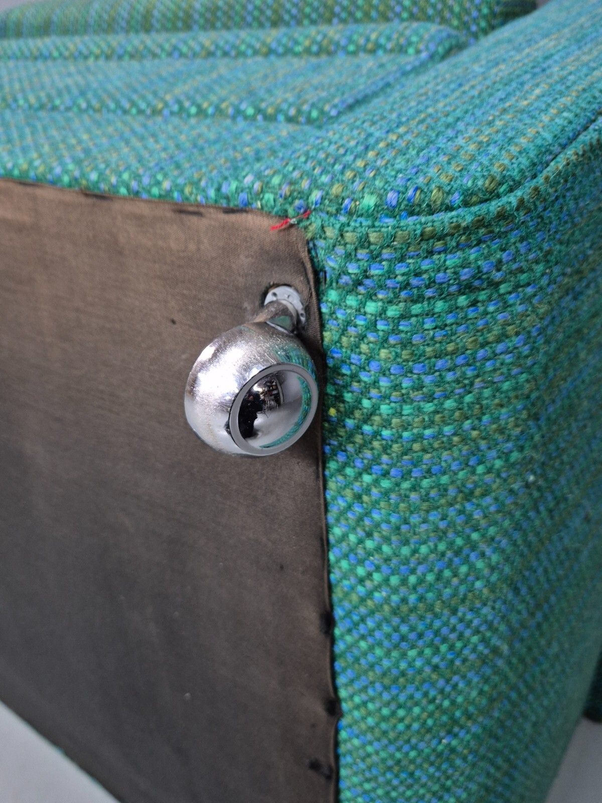 photo vintage Vintage Danish Lounge Chair Blue Wool Retro Mcm 1970s E8292 Mnor
