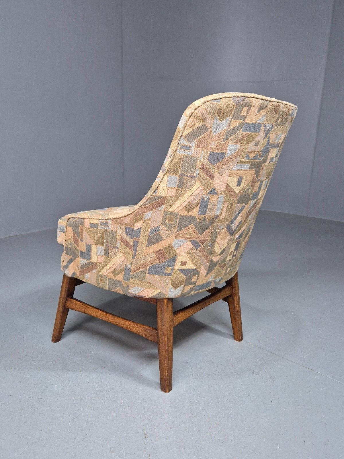 photo buy Vintage Danish Lounge Chair Multi Coloured Curved Retro 1950s Mcm Eb8253 Mnor