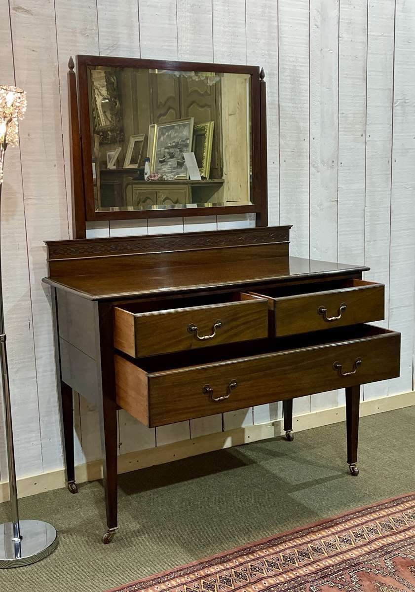 English Mahogany Dressing Table Early 20th Century photo for sale