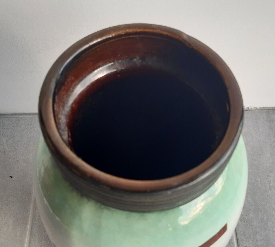 Vibrant Retro Vase Scheurich 553 38 Mid Century W. German Pottery Fat Lava 39cm photo vinterior