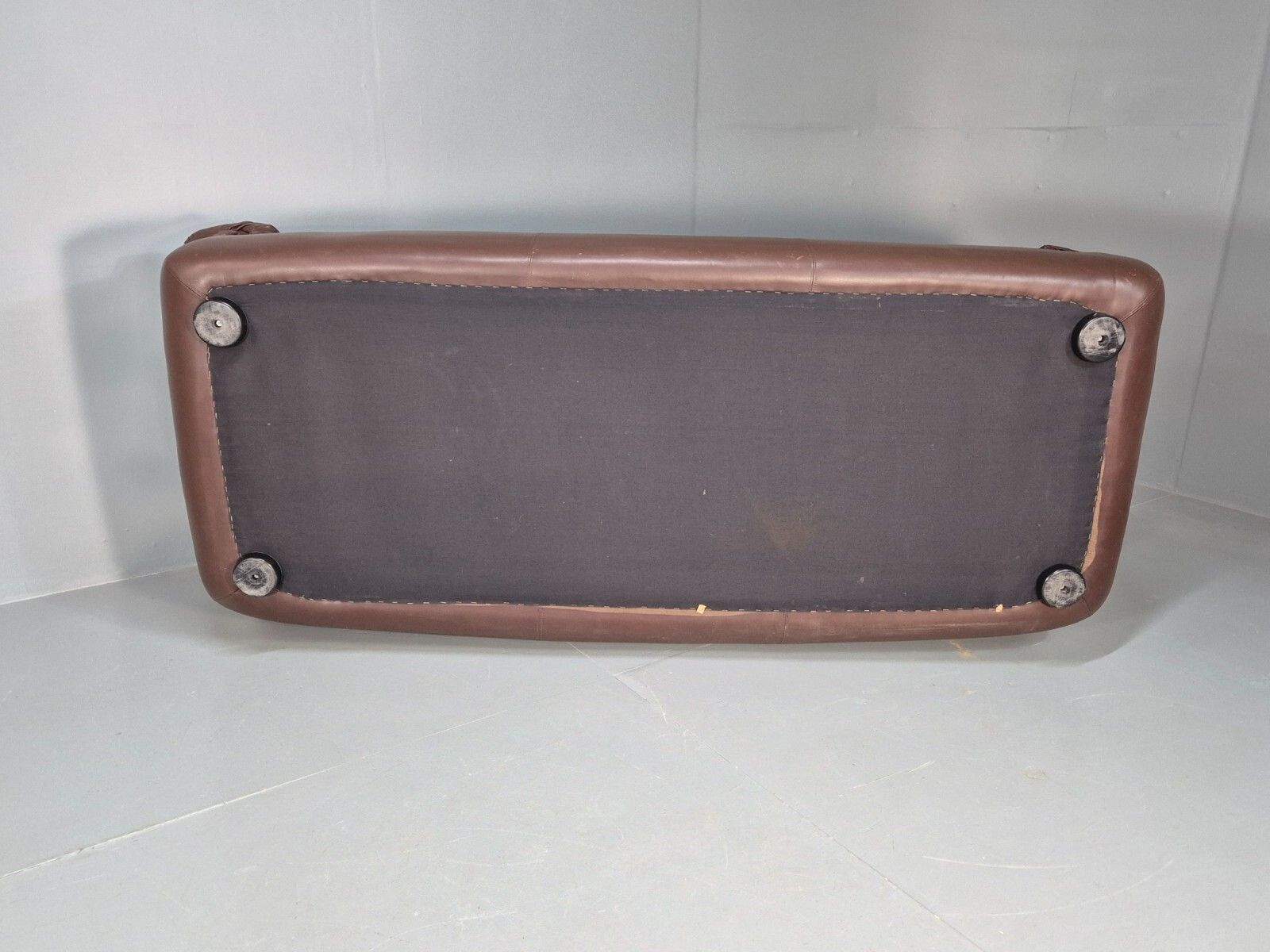 Vintage Swedish 3 Seat Sofa Brown Leather 1970s Retro Mcm Eb7683 M3ss photo vintage