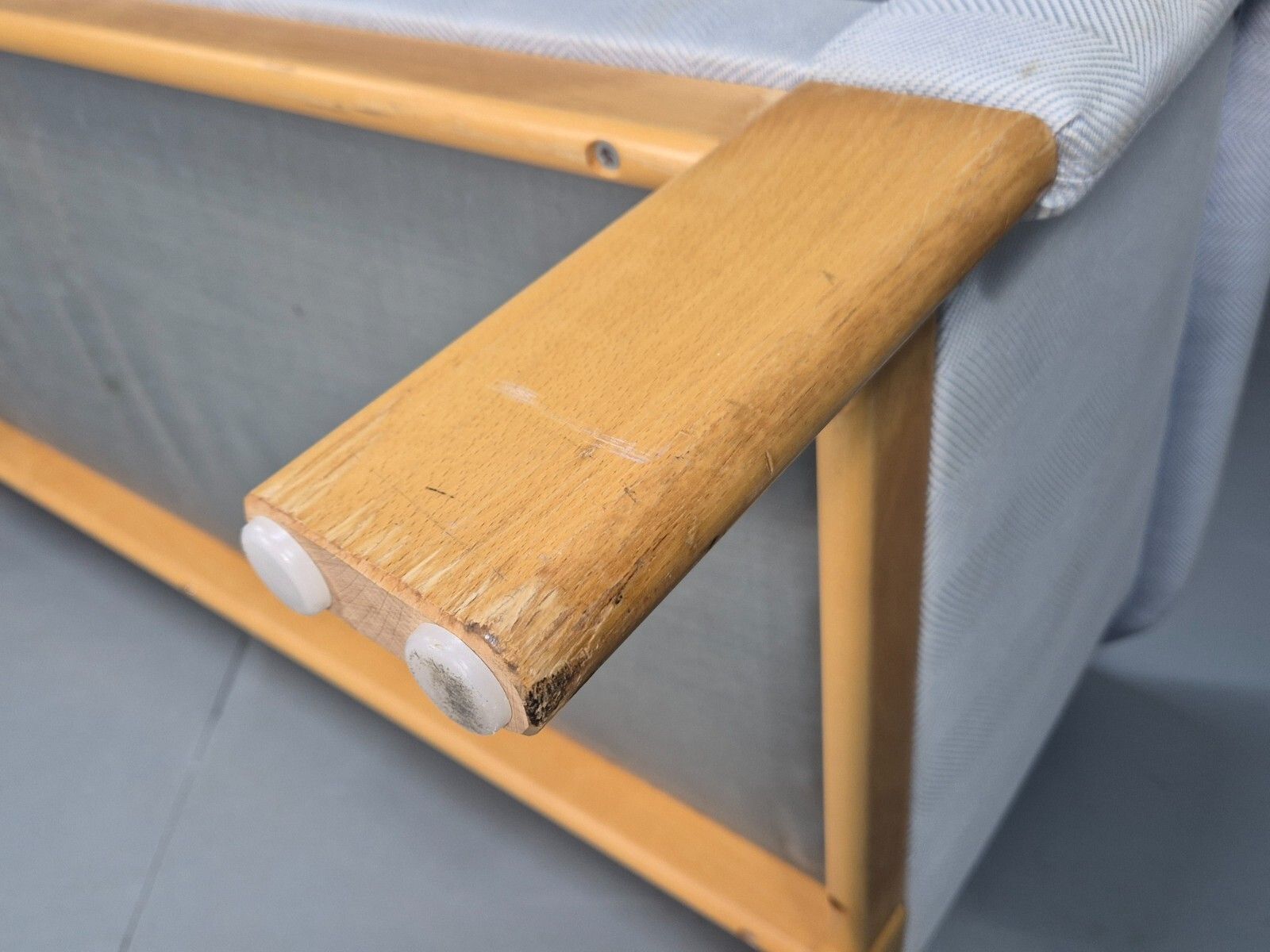 photo for sale Vintage Swedish 2 Seat Sofa Blue Wool Mid Century Retro 1970s Eb7669 M2ss