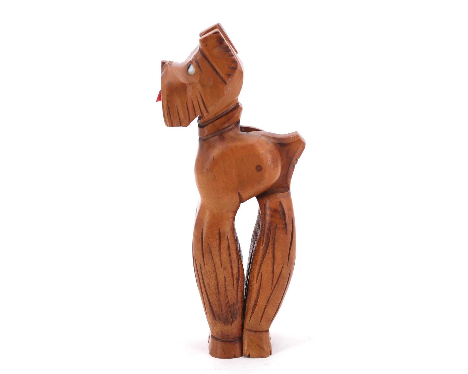 French Wooden Nutcracker, Fox Terrier Dog, 1950s / Animal, Wood, Sculpture photo Home Decor